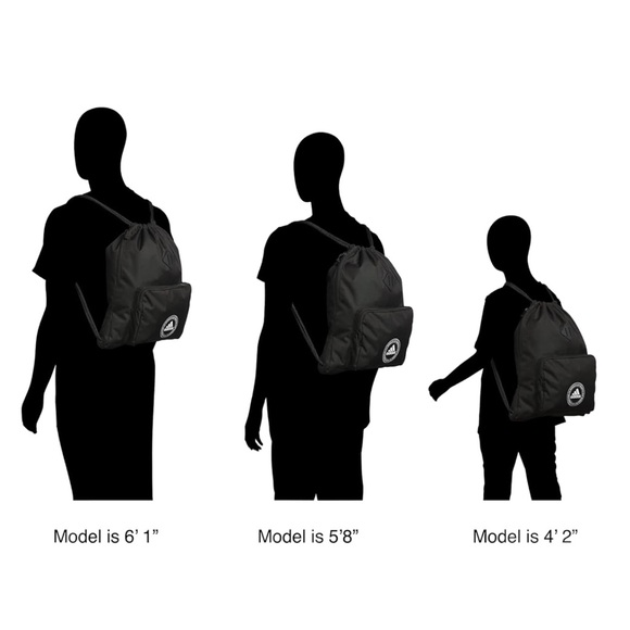 NWT adidas grey and black drawstring backpack - Picture 3 of 4